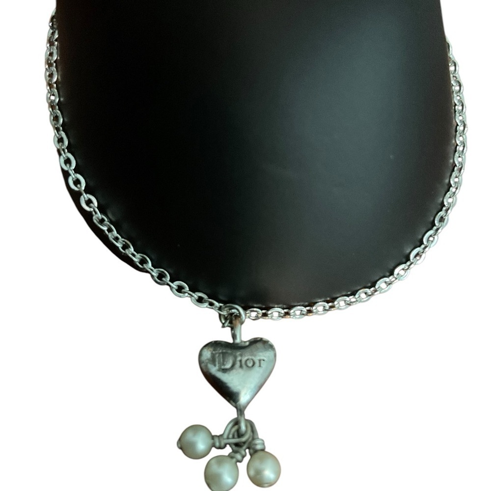 Dior Silver Heart Pendant Bracelet